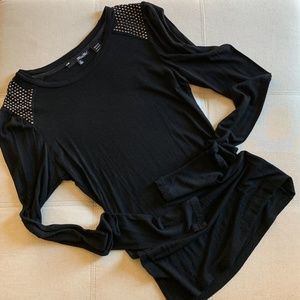 Miss Me Black Studded Extra Long Sleeve Top M